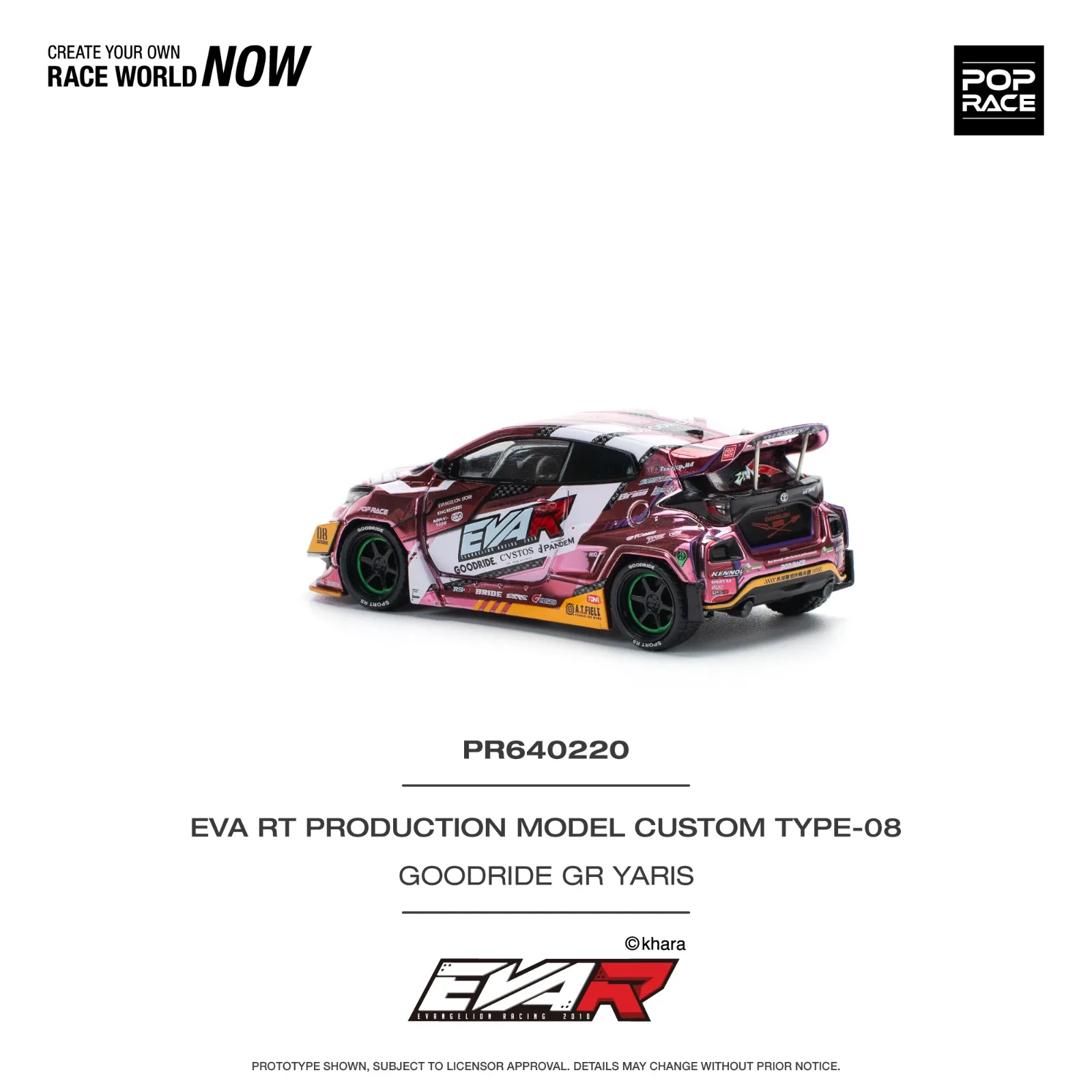 POP RACE EVA RT PRODUCTION MODEL CUSTOM TYPE-08 GOODRIDE GR YARIS - Pop Race diecast model view 2