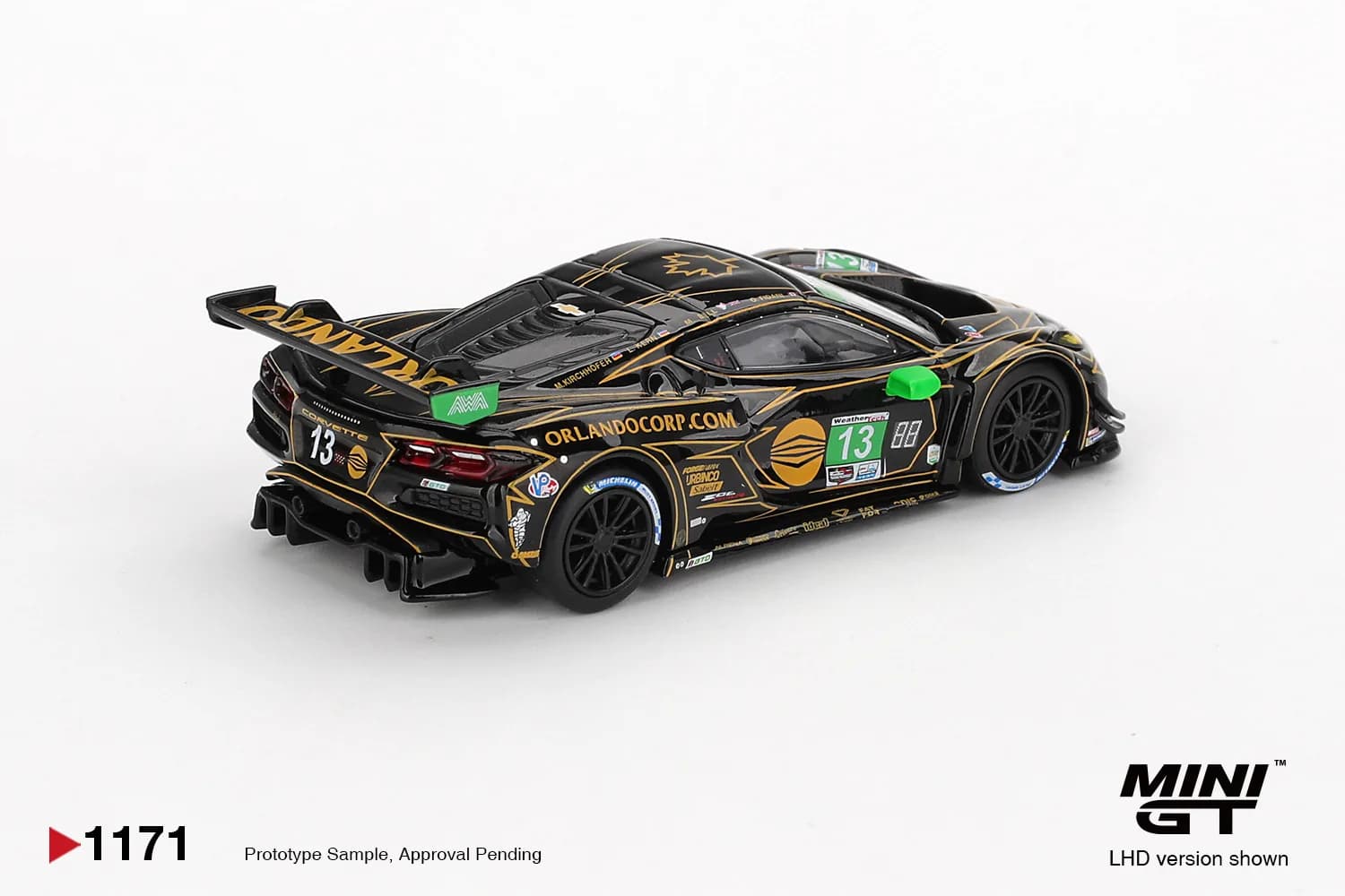 Chevrolet Corvette Z06 GT3.R #13 AWA 2025 IMSA Daytona 24 Hrs - Mini GT diecast model view 2
