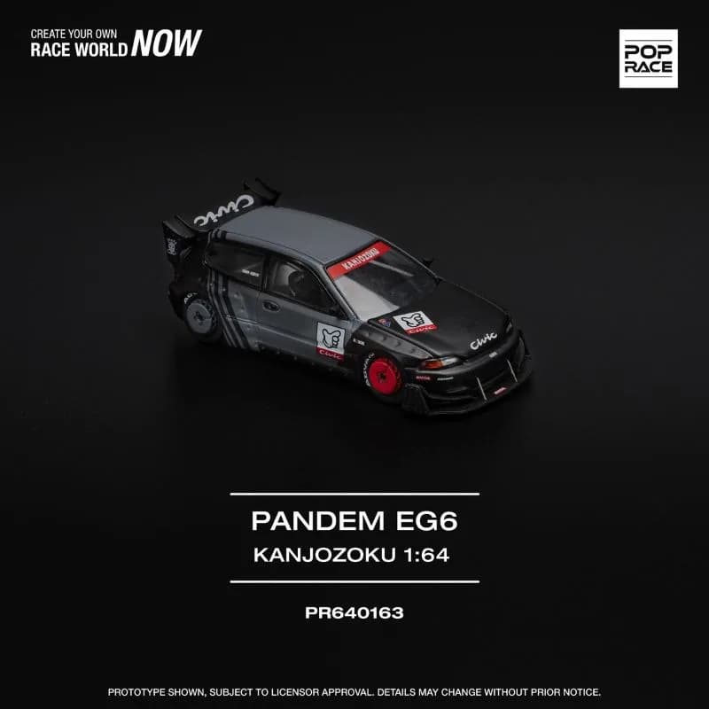Pop Race Pandem Honda Civic EG6 “KANJOZOKU” - Pop Race diecast model view 3