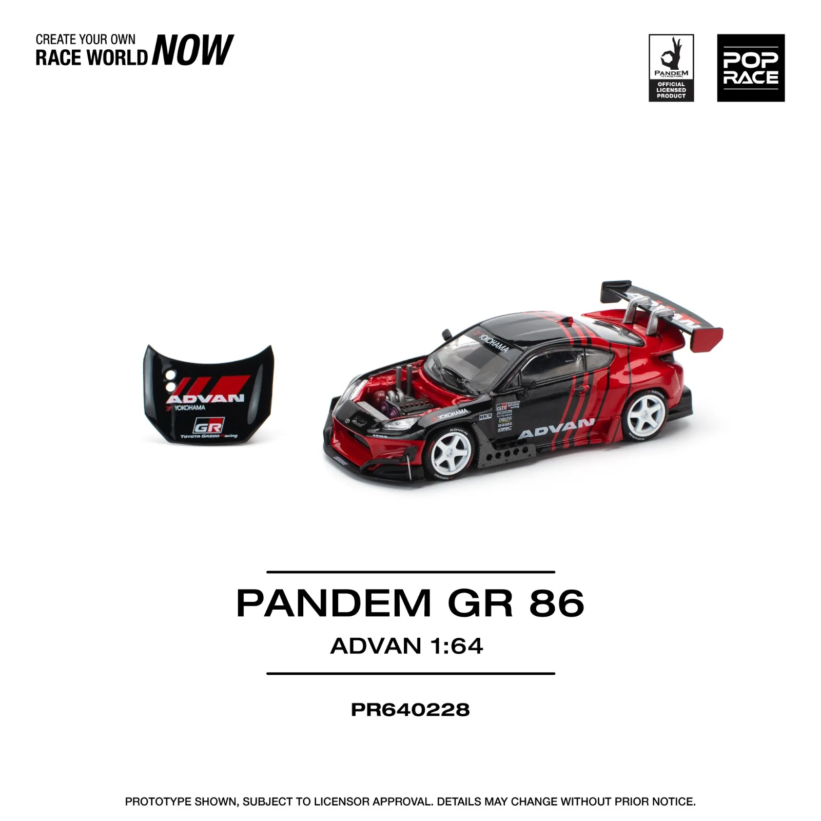 POP RACE PANDEM GR 86 - ADVAN - Pop Race 1/64 Scale Diecast Model