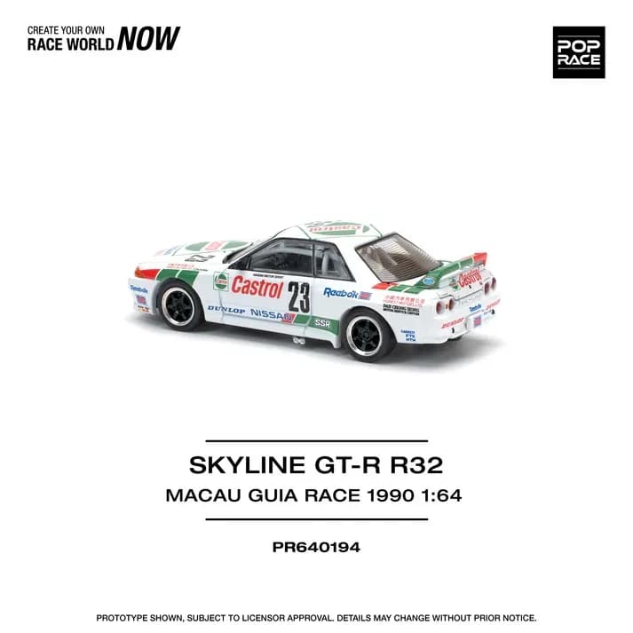 POP RACE SKYLINE GT-R R32 MACAU GUIA RACE 1990 - Pop Race diecast model view 3