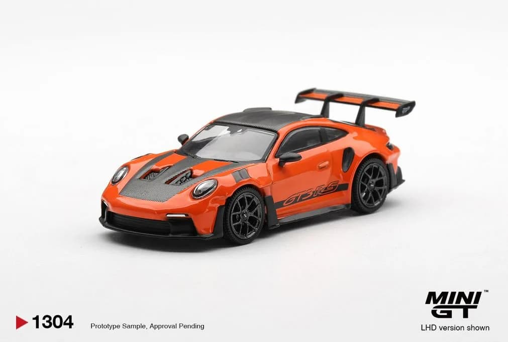 Porsche 911 (992) GT3 RS Weissach package Gulf Orange - Mini GT 1/64 Scale Diecast Model
