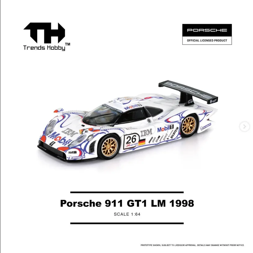 Trends Hobby Porsche 911 GT1 LM 1998 - Trends Hobby 1/64 Scale Diecast Model