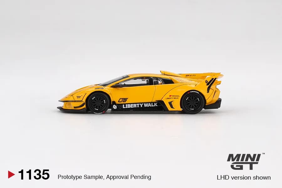 Lamborghini LB-Silhouette WORKS MURCIELAGO GT Evo Yellow - Mini GT diecast model view 3