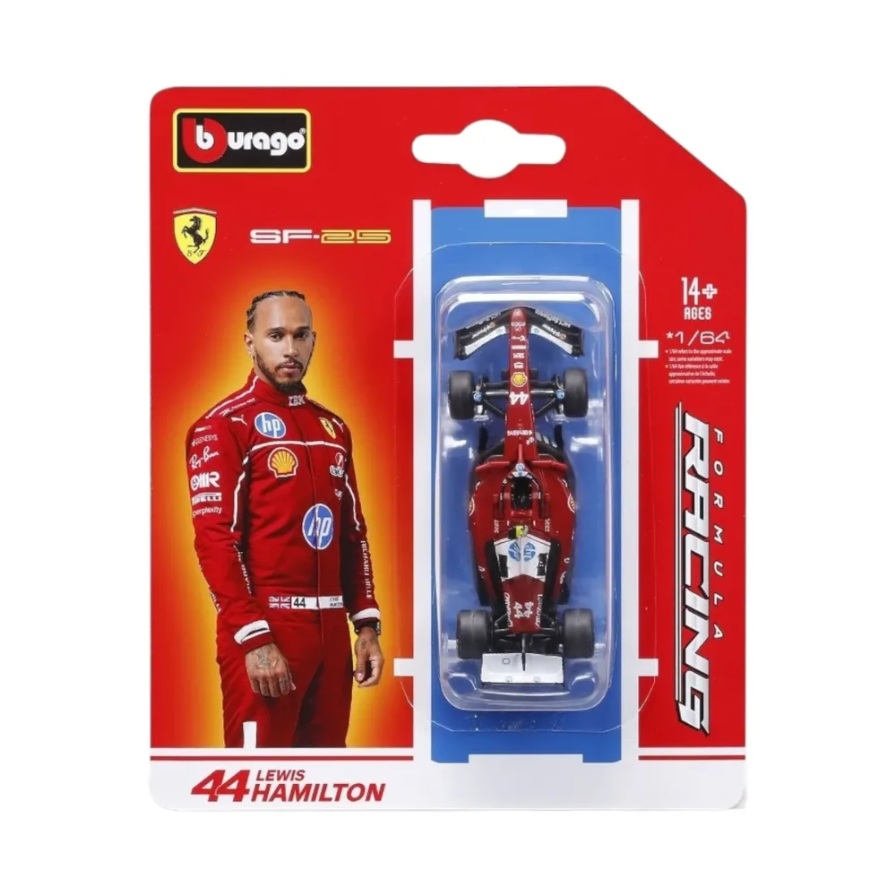Bburago Ferrari SF25 Lewis Hamilton #44 Formula Racing Car - Bburago diecast model view 2