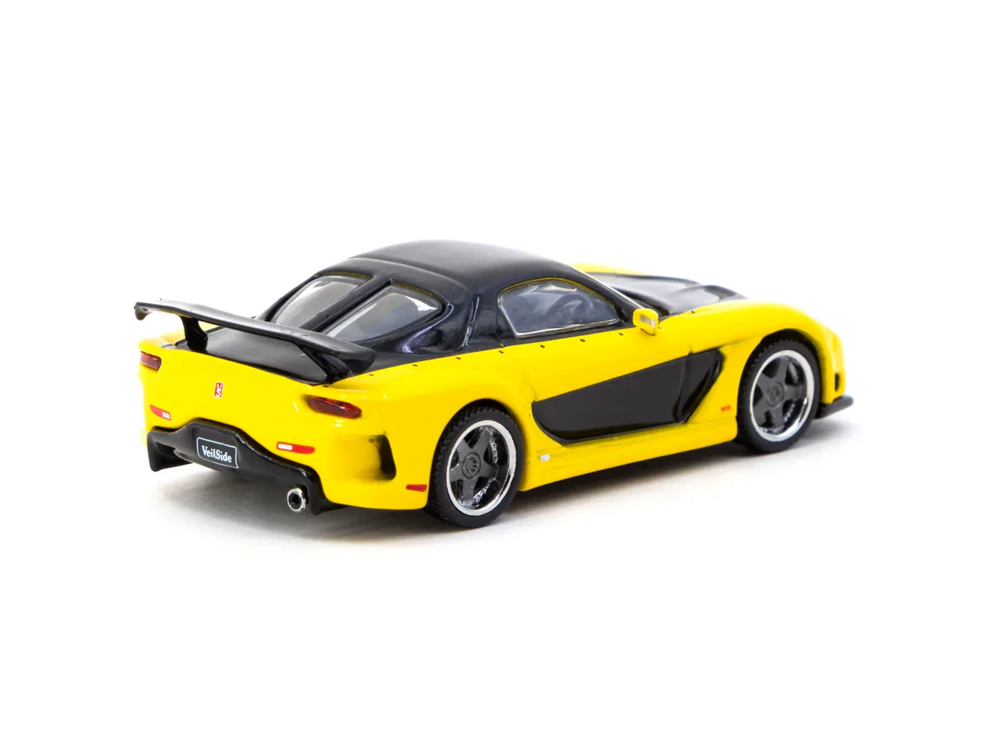 Mazda RX-7 VeilSide Fortune7 Yellow / Black - Tarmac Works GLOBAL64 - Tarmac Works diecast model view 2