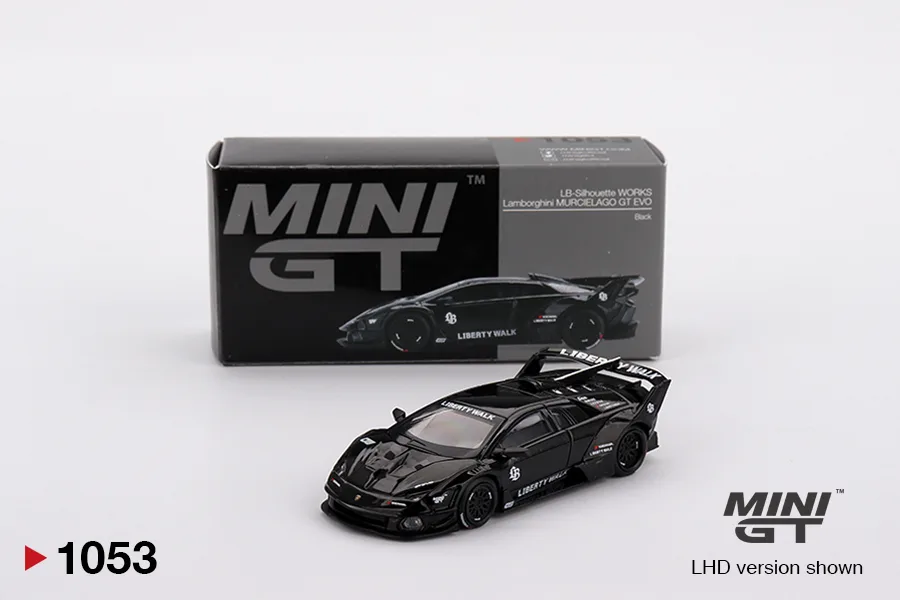 Lamborghini LB-Silhouette WORKS MURCIELAGO GT Evo Black - Mini GT 1/64 Scale Diecast Model
