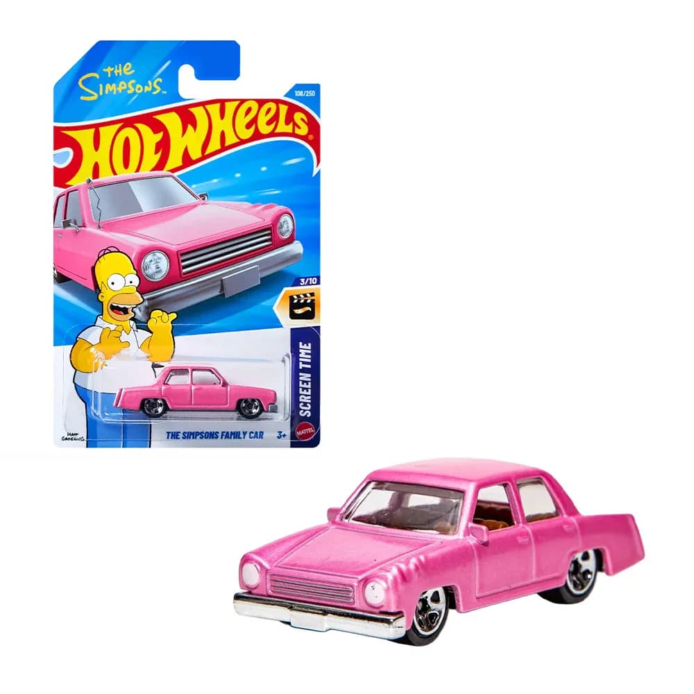 The Simpsons Family Car, Hot Wheels Basic Car Collection by Mattel - Hot Wheels 1/64 Scale Diecast Model