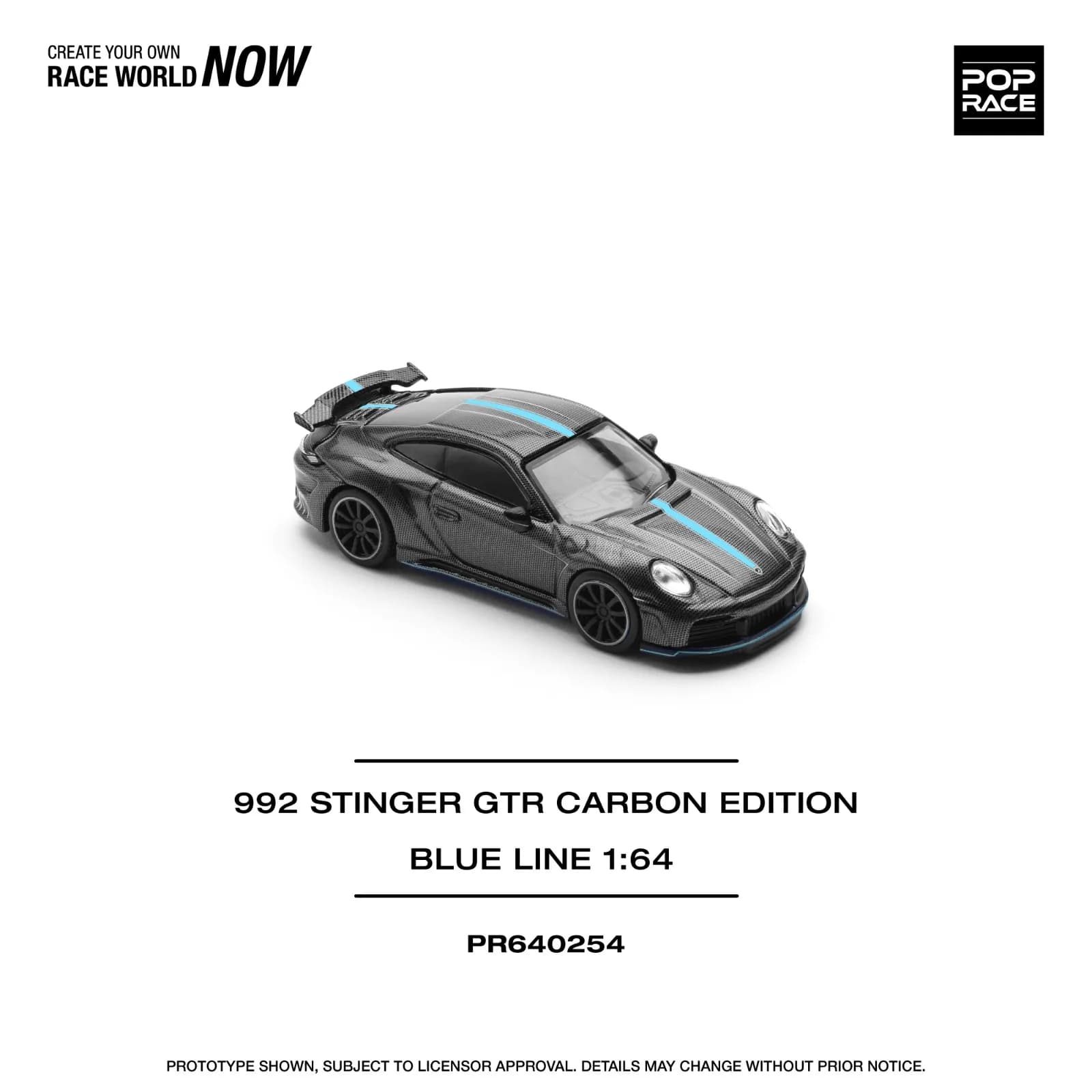 992 STINGER GTR CARBON EDITION BLUE LINE - Pop Race diecast model view 2