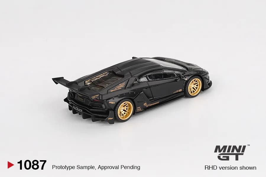 LB★WORKS Lamborghini Aventador Limited Edition Matte Black  - Mini GT diecast model view 2