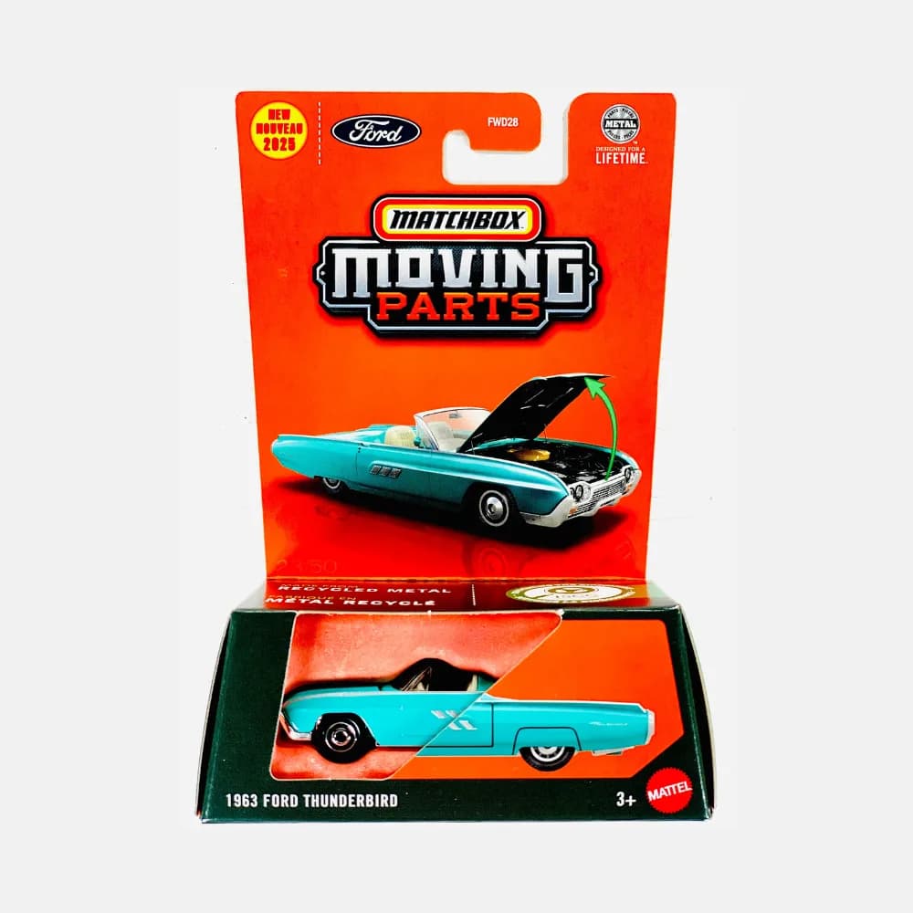 Matchbox Moving Parts 1963 Ford Thunderbird  - Matchbox 1/64 Scale Diecast Model