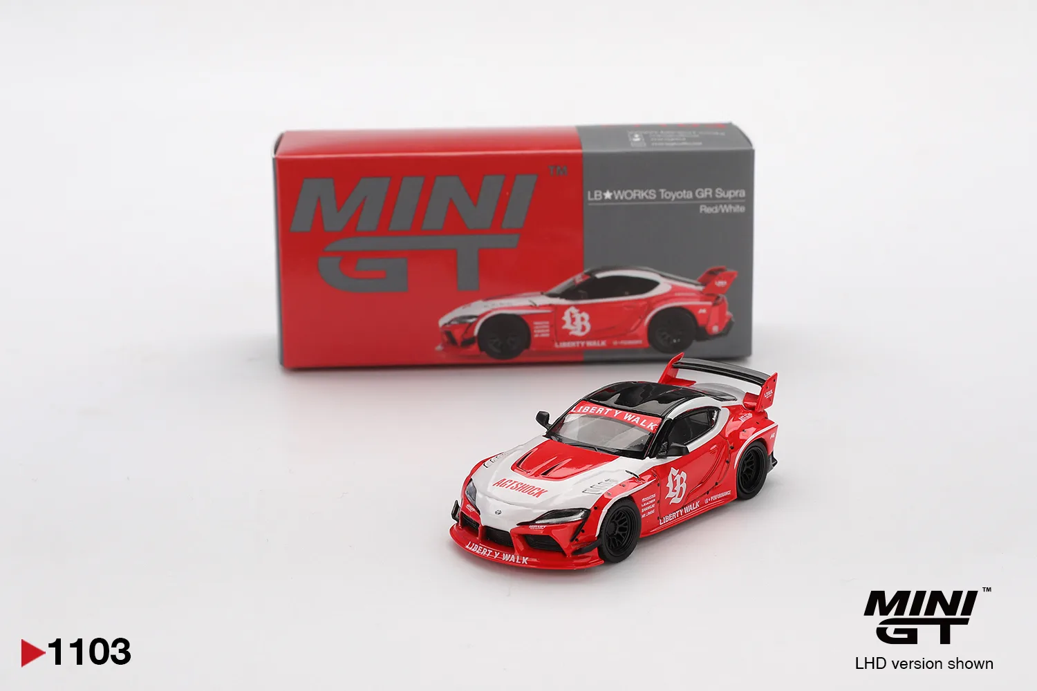 LB★WORKS Toyota GR Supra Red - Mini GT 1/64 Scale Diecast Model