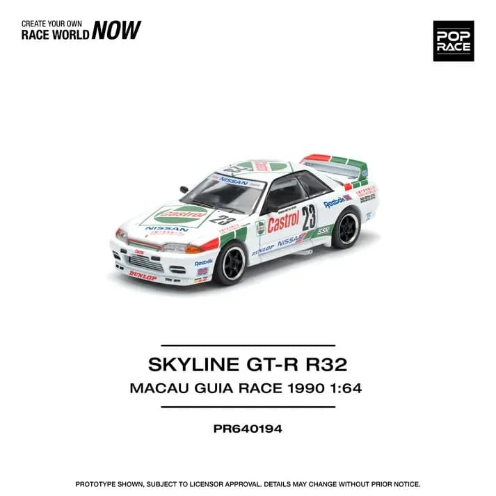 POP RACE SKYLINE GT-R R32 MACAU GUIA RACE 1990 - Pop Race 1/64 Scale Diecast Model