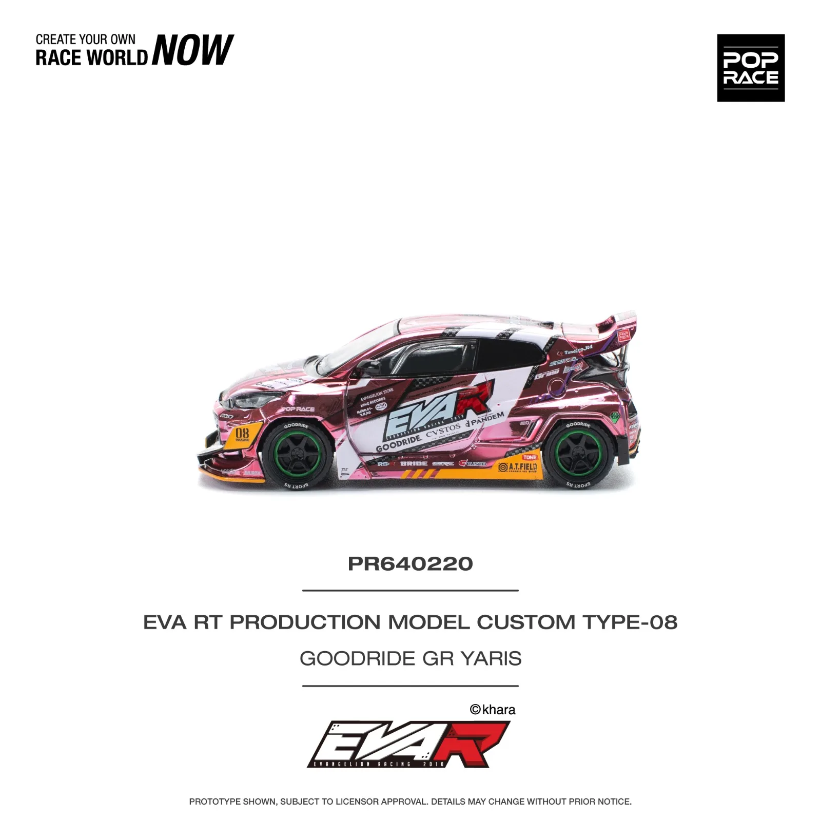 POP RACE EVA RT PRODUCTION MODEL CUSTOM TYPE-08 GOODRIDE GR YARIS - Pop Race diecast model view 3