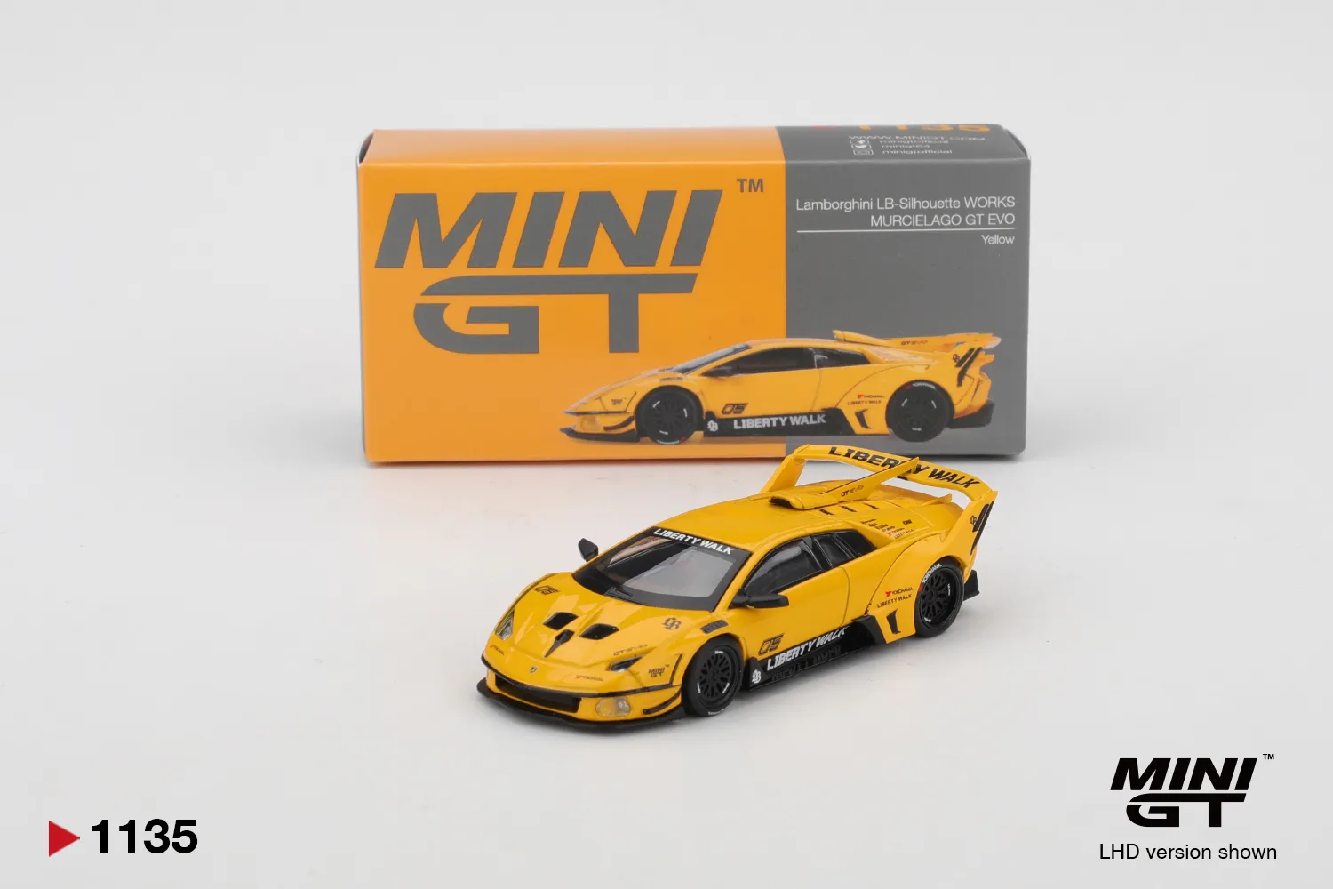 Lamborghini LB-Silhouette WORKS MURCIELAGO GT Evo Yellow - Mini GT 1/64 Scale Diecast Model