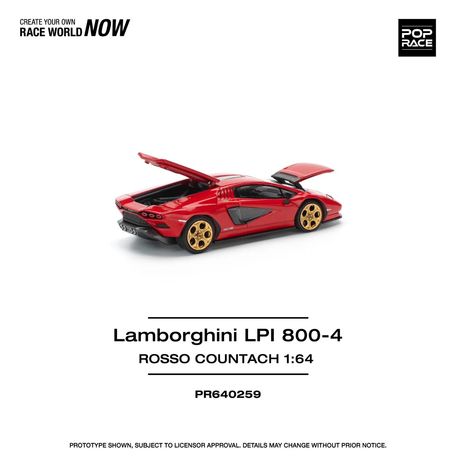 Lamborghini LPI 800-4 ROSSO COUNTACH - Pop Race diecast model view 2