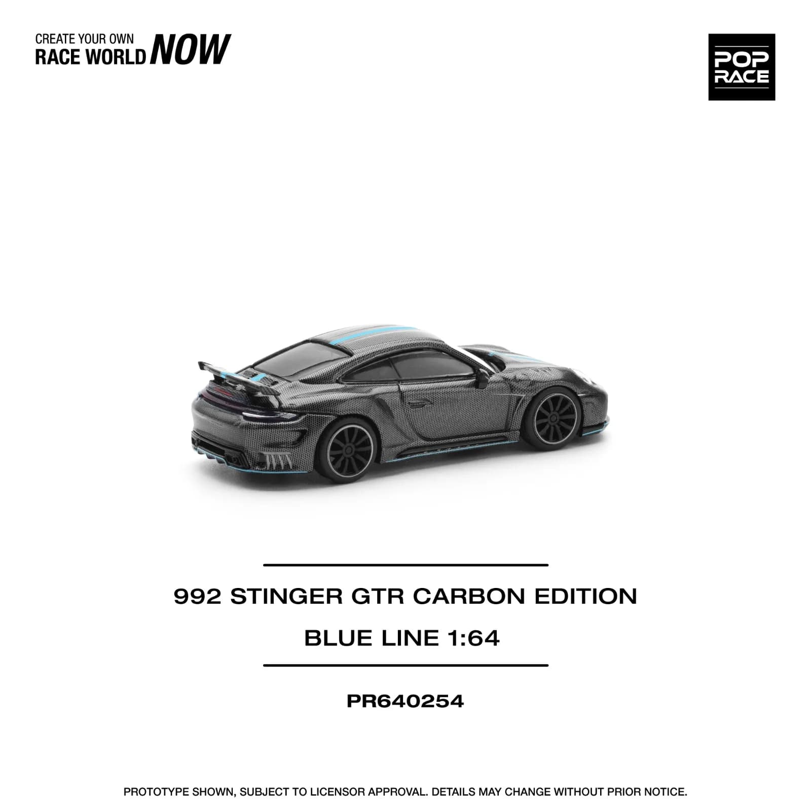 992 STINGER GTR CARBON EDITION BLUE LINE - Pop Race diecast model view 3