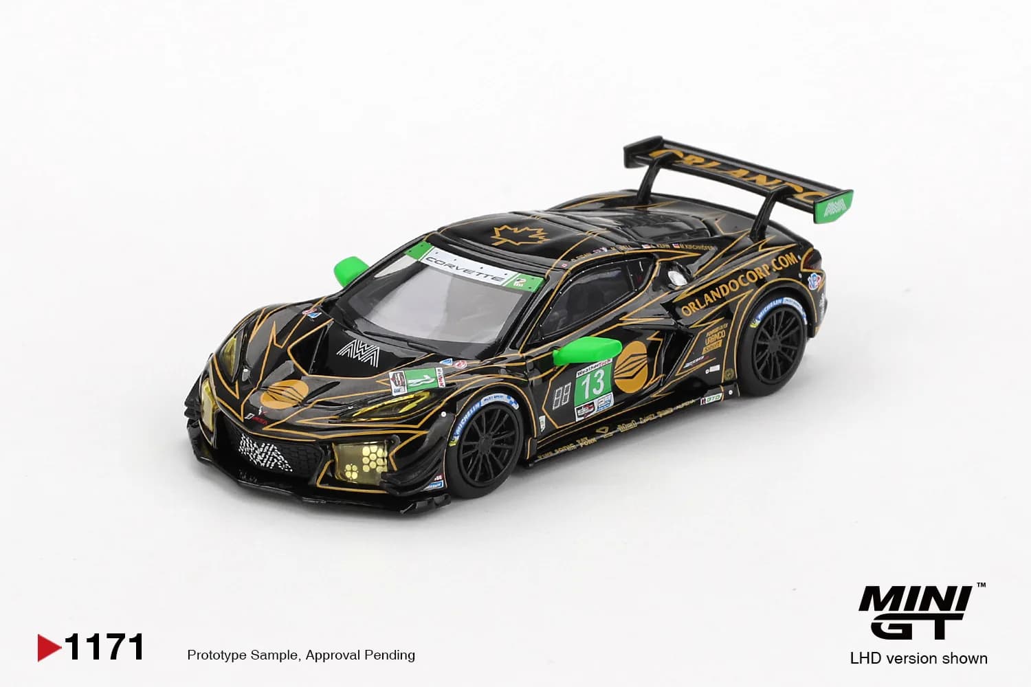 Chevrolet Corvette Z06 GT3.R #13 AWA 2025 IMSA Daytona 24 Hrs - Mini GT 1/64 Scale Diecast Model